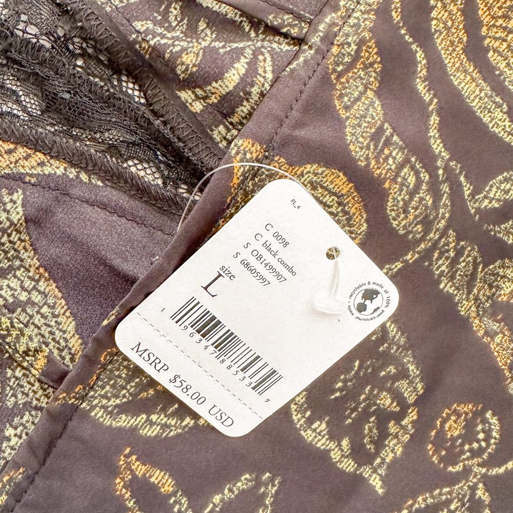 FREE PEOPLE Y2K Boho Butterfly Strappy Lace Detail Camisole Slip Vest Top NWT L - Picture 6 of 8